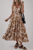 Floral Shir High Waist Spaghetti Straps Maxi Dress