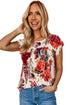 Floral Short Sleeve Round Neck Blouse