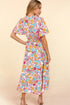 Floral Short Sleeve Smocked Waist Maxi dress