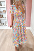 Floral Short Sleeve Smocked Waist Maxi dress