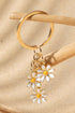 Floral Silhouette Alloy Metal Lobster Clasp Key Ring