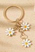 Floral Silhouette Alloy Metal Lobster Clasp Key Ring