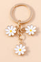 Floral Silhouette Alloy Metal Lobster Clasp Key Ring
