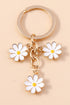 Floral Silhouette Alloy Metal Lobster Clasp Key Ring