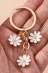 Floral Silhouette Alloy Metal Lobster Clasp Key Ring