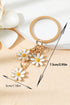 Floral Silhouette Alloy Metal Lobster Clasp Key Ring