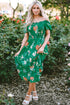 Floral Smocked Bodice Puff Sleeve Tiered Midi Dress