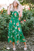 Floral Smocked Bodice Puff Sleeve Tiered Midi Dress