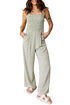 Floral Smocked Bodice Square Neck Wide Leg Jumpsuit