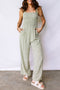 Floral Smocked Bodice Square Neck Wide Leg Jumpsuit