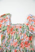 Floral Smocked Bust Bubble Short Sleeve Maxi Dress