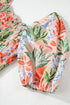 Floral Smocked Bust Bubble Short Sleeve Maxi Dress