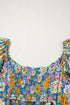 Floral Smocked Cut Out Ruffle Sleeve Wide Leg Jumpsuit