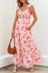 Floral Smocked High Waist Ruffle Hem Maxi Dress