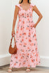 Floral Smocked High Waist Ruffle Hem Maxi Dress