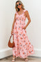 Floral Smocked High Waist Ruffle Hem Maxi Dress