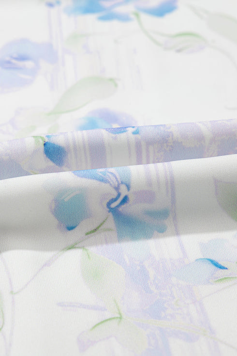 Floral Smocked High Waist Ruffle Tiered Sleeveless Maxi Dress