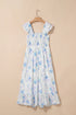 Floral Smocked High Waist Ruffle Tiered Sleeveless Maxi Dress