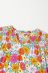 Floral Smocked Notch V Neck Flutter Sleeve Mini Dress
