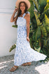 Floral Smocked Tied Straps A Line Maxi Dress