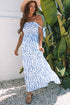 Floral Smocked Tied Straps A Line Maxi Dress