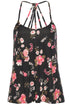Floral Spaghetti Straps Strappy Back Tank Top