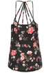 Floral Spaghetti Straps Strappy Back Tank Top