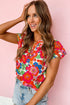 Floral Split Neck Top