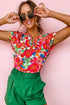 Floral Split Neck Top