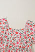 Floral Square Neck Puff Sleeve Ruffle Maxi Dress