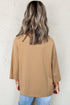 Floral Star Patchwork Cotton Blend Three Quarter Sleeve Top