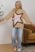 Floral Star Patchwork Cotton Blend Three Quarter Sleeve Top