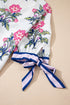 Floral Stripe Mixed Print Knot Front V Neck Blouse
