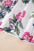 Floral Stripe Mixed Print Knot Front V Neck Blouse