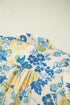 Floral Striped Mixed Print Puff Sleeve Woven Blouse