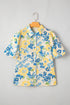 Floral Striped Mixed Print Puff Sleeve Woven Blouse