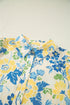 Floral Striped Mixed Print Puff Sleeve Woven Blouse