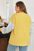 Floral Striped Print Patchwork Loose Long Sleeve Top