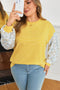Floral Striped Print Patchwork Loose Long Sleeve Top