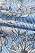 Floral Striped Print Polo Collar Short Sleeve Blouse