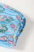 Floral Striped Print Shirred Yoke Split Neck Cotton Blouse