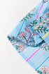 Floral Striped Print Shirred Yoke Split Neck Cotton Blouse