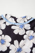 Floral Striped Tie Sleeve Collared V Neck Blouse