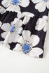 Floral Striped Tie Sleeve Collared V Neck Blouse