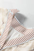 Floral Striped Trim Patchwork Button Down A Line Mini Dress
