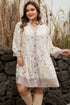 Floral Striped Trim Patchwork Button Down A Line Mini Dress