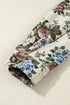 Floral Tapestry Zip Front Contrast Collar Chest Pocket Jacket