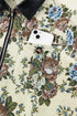 Floral Tapestry Zip Front Contrast Collar Chest Pocket Jacket