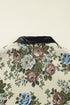 Floral Tapestry Zip Front Contrast Collar Chest Pocket Jacket