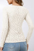 Floral Textured Sheer Unprinted Long Sleeve Top